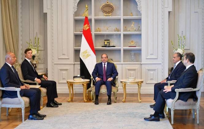 Egyptian President Sisi Receives Jared Kushner in New Alamein Egyptian President Abdel Fatah al-Sisi receives Jared Kushner, son-in-law of the US president, in New Alamein, Egypt, on August 16, 2026. Egyptian Foreign Minister Badr Abdelatty and General Intelligence Service chief Hassan Rashad also attended the meeting. Photo by Egyptian President Office apaimages Cairo Cairo Egypt 160826_Egypt_EPO_00(2) Copyright: xapaimagesxEgyptianxPresidentxOfficex xapaimagesx