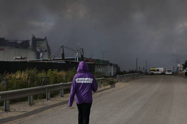 Ukrainian drone attack near Moscow MOSCOW, RUSSIA - AUGUST 16: Black smoke is seen rising from a distribution warehouse near Moscow, Russia after Ukraine s drone attack on August 16, 2026. Stringer Anadolu Moscow Russia. Editorial use only. Please get in touch for any other usage.  Copyright: x2026xAnadoluxStringerx