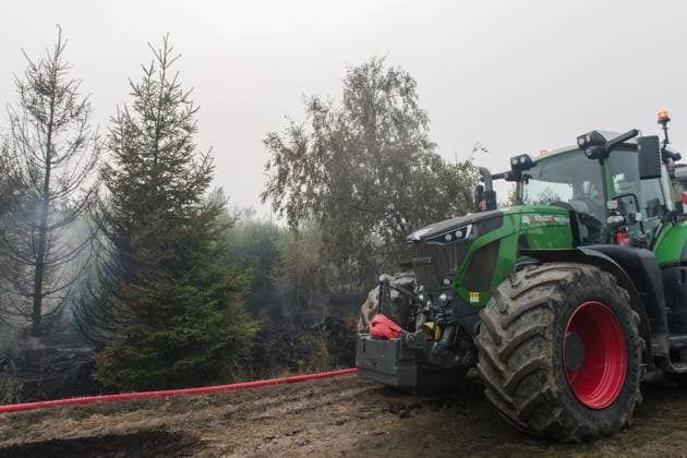a fire rages in the Hautes Fagnes (High Fens) nature reserve, on Sunday 16 August 2026 in Waimes. The fire started on August 14th and 2700 hectares (on a total of 4500) are impacted.  NICOLASxLAMBERT 183533132