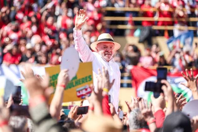 News Bilder des Tages President Lula begins his reelection campaign in Sao Bernardo do Campo. Sao Bernardo do Campo, SP. 08 16 2026 - Elections - Brazil - Launch event for the re-election campaign of President Luiz Inacio Lula da Silva (PT), at the Primeiro de Maio Municipal Stadium, in Vila Euclides, Sao Bernardo do Campo, metropolitan region of Sao Paulo, this Sunday, August 16, 2026.(Foto: Marina Uezima Brazil Photo Press Brazil Photo Press) INTERNATIONAL Sao Bernardo do Campo Sao Paulo Brasil Copyright: xMarinaxUezimax
