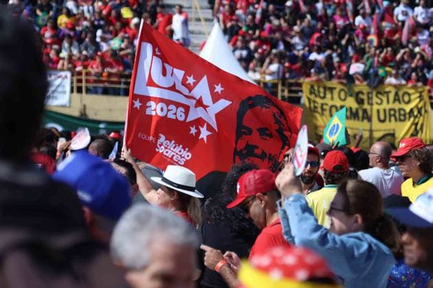 RECORD DATE NOT STATED Lula lanca candidatura Sao Paulo (SP), August 16, 2026 Where it all began: President Lula at a rally for his fourth term this Sunday morning at the Primeiro de Maio Stadium in Sao Bernardo do Campo, Sao Paulo (16). IMAGO Jefferson Aguiar Sao Paulo Brasil Copyright: xJeffersonxAguiarx