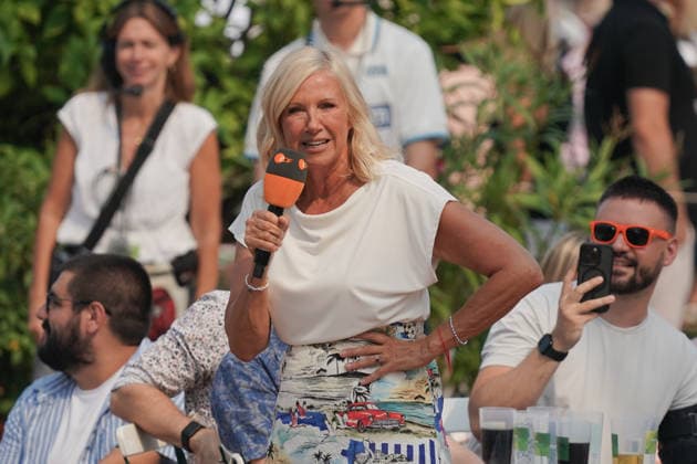 ZDF-Fernsehgarten 2026. Andrea (Kiwi) Kiewel im ZDF Fernsehgarten mit dem Motto Italo-Schlager am 16.08.2026 in Mainz. Mainz ZDF Fernsehgarten Rheinland-Pfalz *** ZDF Fernsehgarten 2026: Andrea Kiwi Kiewel on ZDF Fernsehgarten with the theme Italo Schlager on August 16, 2026, in Mainz, Rhineland-Palatinate, ZDF Fernsehgarten