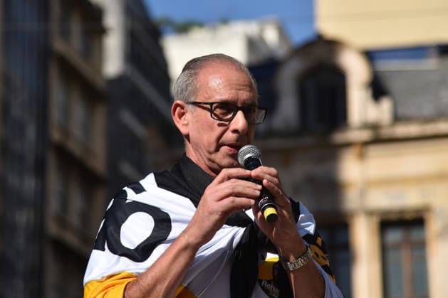 SaO PAULO, SP - 16.08.2026: RENAN SANTOS INICIA A CAMPANHA EM SP - Presidential candidate Renan Santos (Missao), during the launch of his presidential campaign, this Sunday (16), in front of the USP Law School, in Largo Sao Francisco, SP. In the photo Aroldo Medina (Missao) candidate for vice president on Renan Santos& 39; ticket. x2999243x  RobertoxCasimiro