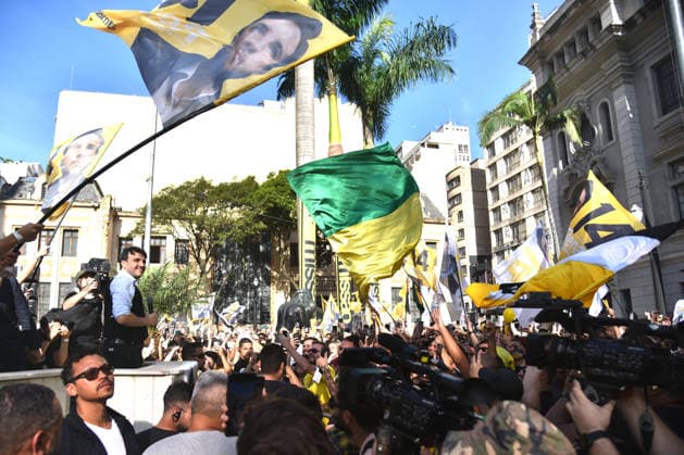 SaO PAULO, SP - 16.08.2026: RENAN SANTOS INICIA A CAMPANHA EM SP - Presidential candidate Renan Santos (Missao), during the launch of his presidential campaign, this Sunday (16), in front of the USP Law School, in Largo Sao Francisco, SP. x2999246x  RobertoxCasimiro