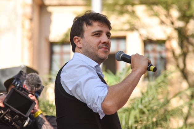 SaO PAULO, SP - 16.08.2026: RENAN SANTOS INICIA A CAMPANHA EM SP - Presidential candidate Renan Santos (Missao), during the launch of his presidential campaign, this Sunday (16), in front of the USP Law School, in Largo Sao Francisco, SP. x2999358x  RobertoxCasimiro