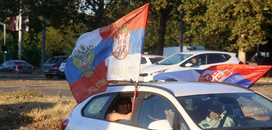 16.08.2026 Belgrade(Serbia) Politics Life Rally of support to Russia-protest car ride due to the official visit of the President of Ukraine Volodymyr Zelensky to Serbia.