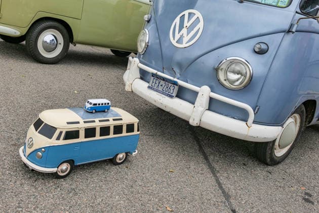 August 16, 2026, New York, New York, USA: VW Bus in various sizes at VW Gridlock on Governors Island. The vintage Volkswagen show returned to .the island across from the Lower Manhattan skyline. The collection of about 75 vintage epic.Volkswagens from across the years with models the Beetle, Bus, Karmann Ghia and Thing .were parked along the waterside at Picnic Point for visitors to enjoy, admire and photograph. New York USA - ZUMAh156 20260816_znp_h156_011 Copyright: xMiloxHessx