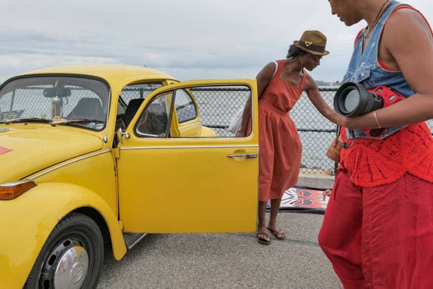 August 16, 2026, New York, New York, USA: Cars and Cameras at VW Gridlock on Governors Island. The vintage Volkswagen show returned to .the island across from the Lower Manhattan skyline. The collection of about 75 vintage epic.Volkswagens from across the years with models the Beetle, Bus, Karmann Ghia and Thing .were parked along the waterside at Picnic Point for visitors to enjoy, admire and photograph. New York USA - ZUMAh156 20260816_znp_h156_015 Copyright: xMiloxHessx