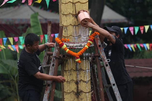 August 17, 2026, Kathmandu, Bagmati, Nepal: The Naag Panchami festival is being celebrated today with traditional worship and offerings to serpents. Observed annually on the fifth day of the bright fortnight of the month of Shrawan, this festival involves pasting images of serpents on the main entrance of homes and visiting serpent ponds (Naagdah) for worship. Kathmandu Nepal - ZUMAa308 20260817_znp_a308_014 Copyright: xChandraxBahadurxAlex