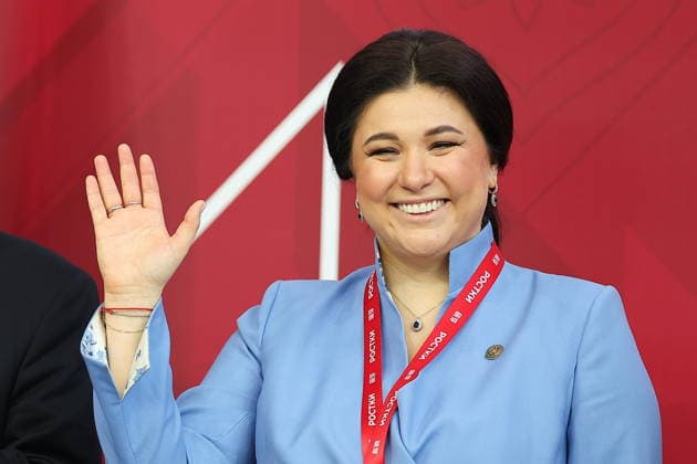 RUSSIA, REPUBLIC OF TATARSTAN - AUGUST 17, 2026: Taliya Minullina, Head of the Tatarstan Investment Development Agency, waves her hand during a ceremony to open the 2026 Russia-China Business Forum titled Sprouts: Russia and China Mutually Beneficial Cooperation and held at the Kazan Expo International Exhibition Centre in Bolshiye Kabany, southeast of Kazan. TASS Host Photo Age Russia  - ZUMAt113 20260817_zaa_t113_032 Copyright: xYegorxAleyevx