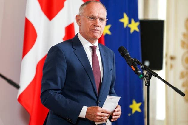 17.08.2026 - Europa, Österreich, Wien: Doorstep nach dem Arbeitsgespräch zwischen Innenminister Gerhard Karner und dem dänischen Migrationsminister Morten Bodskov zur Realisierung von Asylverfahren und Rückkehrzentren in Staaten außerhalb Europas *** August 17, 2026 Europe, Austria, Vienna Doorstep remarks following the working meeting between Interior Minister Gerhard Karner and Danish Minister of Migration Morten Bodskov on the implementation of asylum procedures and return centers in countries outside Europe Copyright: xLUKAxKOLANOVICx