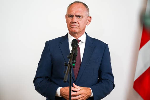 17.08.2026 - Europa, Österreich, Wien: Doorstep nach dem Arbeitsgespräch zwischen Innenminister Gerhard Karner und dem dänischen Migrationsminister Morten Bodskov zur Realisierung von Asylverfahren und Rückkehrzentren in Staaten außerhalb Europas *** August 17, 2026 Europe, Austria, Vienna Doorstep remarks following the working meeting between Interior Minister Gerhard Karner and Danish Minister of Migration Morten Bodskov on the implementation of asylum procedures and return centers in countries outside Europe Copyright: xLUKAxKOLANOVICx