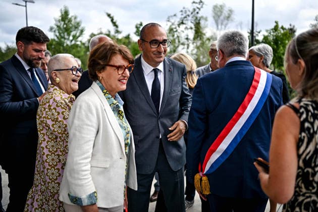 Sebastion Lecornu Meets Local Elected - Merignac France s Housing Minister Vincent Jeanbrun, France s Urbanity and Decentralisation Minister Francoise Gatel, France s Agriculture Minister Annie Genevard and France s Interior Minister Laurent Nunez at the Technowest, waiting for France’s Prime minister Sebastien Lecornu for a meeting with Gironde and Landes local elected representatives and socio-economic stakeholders, to support the reconstruction of the towns and forests affected by the fires of summer 2026. In Mérignac, August 17, 2026. Photo by Ugo Amez Pool ABACAPRESS.COM Merignac France  Copyright: xAmezxUgo Pool ABACAx