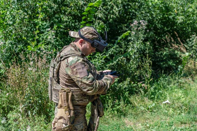Khartiia brigade trains to counter FPV drones on Ukraine s frontline KHARKIV OBLAST, UKRAINE - AUGUST 17: Members of the air defense unit of the Khartiia Brigade demonstrate training against FPV drones in Kharkiv Oblast, Ukraine, on August 17, 2026. Soldiers attach balloons to FPV drones and practice shooting them down during the exercise. The training aims to improve the ability of air defense and infantry personnel to counter FPV drones in real combat situations along the front lines. Carlo Bravo Anadolu Kharkiv Ukraine. Editorial use only. Please get in touch for any other usage.  Copyright: x2026xAnadoluxCarloxBravox