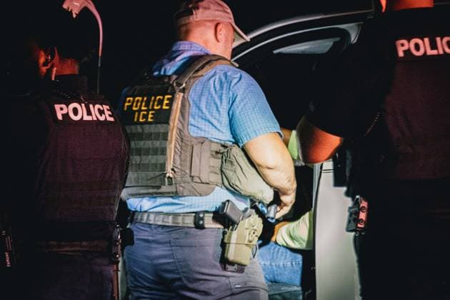 August 17, 2026, Fort Myers, Florida, USA: A coalition of law enforcement agencies which included IMMIGRATION AND CUSTOMS ENFORCEMENT (ICE) Enforcement and Removal Operations (ERO), Lee County SheriffÃ¢â‚¬â ¢s department and Fort Myers Police detain a man and place him in the custody of the federal government. Fort Myers USA  - ZUMAd256 20260817_znp_d256_003 Copyright: xDavexDeckerx