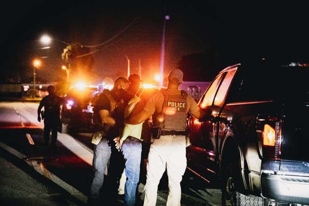 August 17, 2026, Fort Myers, Florida, USA: A coalition of law enforcement agencies which included IMMIGRATION AND CUSTOMS ENFORCEMENT (ICE) Enforcement and Removal Operations (ERO), Lee County SheriffÃ¢â‚¬â ¢s department and Fort Myers Police detain a man and place him in the custody of the federal government. Fort Myers USA  - ZUMAd256 20260817_znp_d256_008 Copyright: xDavexDeckerx