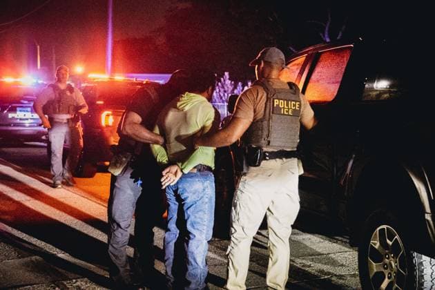 August 17, 2026, Fort Myers, Florida, USA: A coalition of law enforcement agencies which included IMMIGRATION AND CUSTOMS ENFORCEMENT (ICE) Enforcement and Removal Operations (ERO), Lee County SheriffÃ¢â‚¬â ¢s department and Fort Myers Police detain a man and place him in the custody of the federal government. Fort Myers USA - ZUMAd256 20260817_znp_d256_014 Copyright: xDavexDeckerx