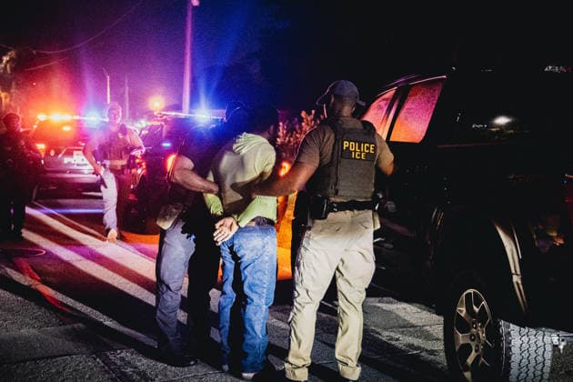 August 17, 2026, Fort Myers, Florida, USA: A coalition of law enforcement agencies which included IMMIGRATION AND CUSTOMS ENFORCEMENT (ICE) Enforcement and Removal Operations (ERO), Lee County SheriffÃ¢â‚¬â ¢s department and Fort Myers Police detain a man and place him in the custody of the federal government. Fort Myers USA - ZUMAd256 20260817_znp_d256_015 Copyright: xDavexDeckerx