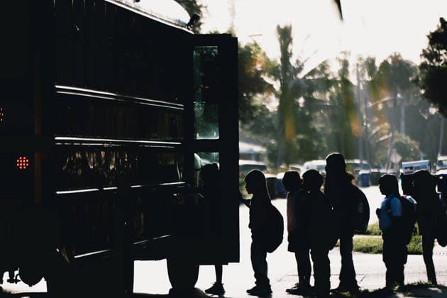 August 17, 2026, Fort Myers, Florida, USA: Children from the Guatemalan community board a bus while a coalition of law enforcement agencies which included IMMIGRATION AND CUSTOMS ENFORCEMENT (ICE) Enforcement and Removal Operations (ERO), Lee County SheriffÃ¢â‚¬â ¢s department and Fort Myers Police detain people and place them in the custody of the federal government. Fort Myers USA  - ZUMAd256 20260817_znp_d256_016 Copyright: xDavexDeckerx