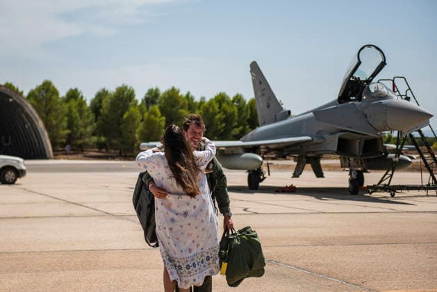 The Eurofighters that participated in the multinational exercise Pitch Black 26, held in Australia, return to Albacete. Captain Álvaro Ibeas upon arrival after participating in the multinational exercise Pitch Black 26; they return to the Albacete Air Base on August 17, 2026, in Albacete, Castilla-La Mancha, Spain. The personnel and six Eurofighters from Wing 14 are returning after participating in Pitch Black 26, a multinational air exercise held in northern Australia from July 20 to August 7, focusing on high-intensity combat maneuvers and joint missions. Spain participated with six Eurofighters and support aircraft, alongside forces from 21 countries, to strengthen operational coordination among allies. AUGUST 17, 2026 Víctor Ferná Alba  Copyright: xVictorxFernandezx 7718765