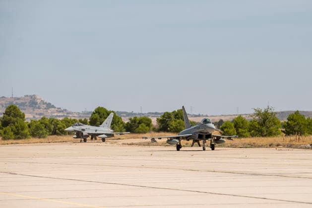 The Eurofighters that participated in the multinational exercise Pitch Black 26 held in Australia are returning to Albacete. The personnel and the six Eurofighters from the 14th Wing that participated in the multinational exercise Pitch Black 26 are returning to Albacete Air Base, on August 17, 2026, in Albacete, Castilla-La Mancha, Spain. Pitch Black 26 was a multinational air exercise held in northern Australia from July 20 to August 7, focusing on high-intensity combat maneuvers and joint missions. Spain participated with six Eurofighters and support aircraft, alongside forces from 21 countries, to strengthen operational coordination among allies. AUGUST 17, 2026 Víctor Ferná Albacete, Castile-La Mancha Albacete, Castile-La Mancha,  Copyright: xVictorxFernandezx 7718783