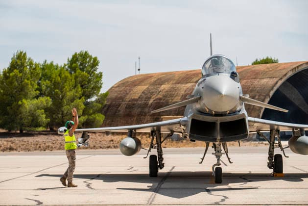 The Eurofighters that participated in the multinational exercise Pitch Black 26 held in Australia are returning to Albacete. The personnel and the six Eurofighters from the 14th Wing that participated in the multinational exercise Pitch Black 26 are returning to Albacete Air Base, on August 17, 2026, in Albacete, Castilla-La Mancha, Spain. Pitch Black 26 was a multinational air exercise held in northern Australia from July 20 to August 7, focusing on high-intensity combat maneuvers and joint missions. Spain participated with six Eurofighters and support aircraft, alongside forces from 21 countries, to strengthen operational coordination among allies. AUGUST 17, 2026 Víctor Ferná Albacete, Castile-La Mancha Albacete, Castile-La Mancha,  Copyright: xVictorxFernandezx 7718785