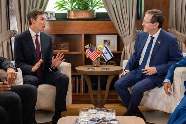Jared Kushner meets Israeli President Isaac Herzog in Jerusalem JERUSALEM - AUGUST 17: (----EDITORIAL USE ONLY - MANDATORY CREDIT - SHALEV SHALOM - GPO HANDOUT - NO MARKETING NO ADVERTISING CAMPAIGNS - DISTRIBUTED AS A SERVICE TO CLIENTS----) Jared Kushner, adviser and son-in-law to U.S. President Donald Trump (L), meets with Israeli President Isaac Herzog (R) during his visit, in Jerusalem on August 17, 2026. Shalev Shalom (GPO) Handout Anadolu Jerusalem Israel. Editorial use only. Please get in touch for any other usage.  Copyright: x2026xAnadoluxShalevxShalomx(GPO) Handoutx