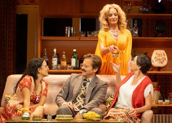 Lauren Patel, Kevin Bishop, Tamzin Outhwaite and Pandora Colin performs a scene at the production photocall of Abigail s Party, at The Harold Pinter Theatre in London, England. UK. Monday 17th August 2026. Copyright: xJamesxWarrenx ABIGAIL S PARTY - PRODUCTION PHOTOCALL10