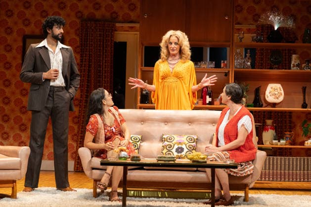 Omar Malik, Lauren Patel, Tamzin Outhwaite and Pandora Colin performs a scene at the production photocall of Abigail s Party, at The Harold Pinter Theatre in London, England. UK. Monday 17th August 2026. Copyright: xJamesxWarrenx ABIGAIL S PARTY - PRODUCTION PHOTOCALL2