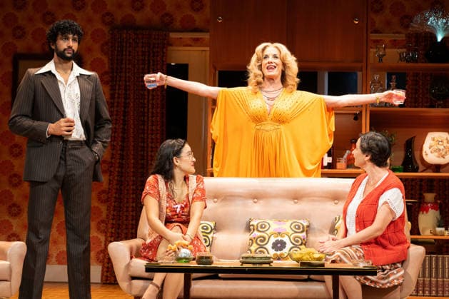 Omar Malik, Lauren Patel, Tamzin Outhwaite and Pandora Colin performs a scene at the production photocall of Abigail s Party, at The Harold Pinter Theatre in London, England. UK. Monday 17th August 2026. Copyright: xJamesxWarrenx ABIGAIL S PARTY - PRODUCTION PHOTOCALL3