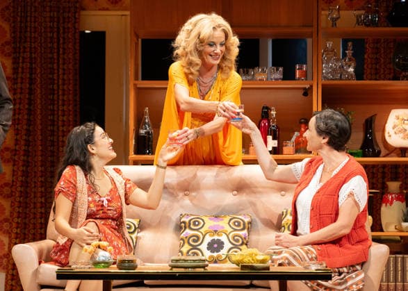 Lauren Patel, Tamzin Outhwaite and Pandora Colin performs a scene at the production photocall of Abigail s Party, at The Harold Pinter Theatre in London, England. UK. Monday 17th August 2026. Copyright: xJamesxWarrenx ABIGAIL S PARTY - PRODUCTION PHOTOCALL4