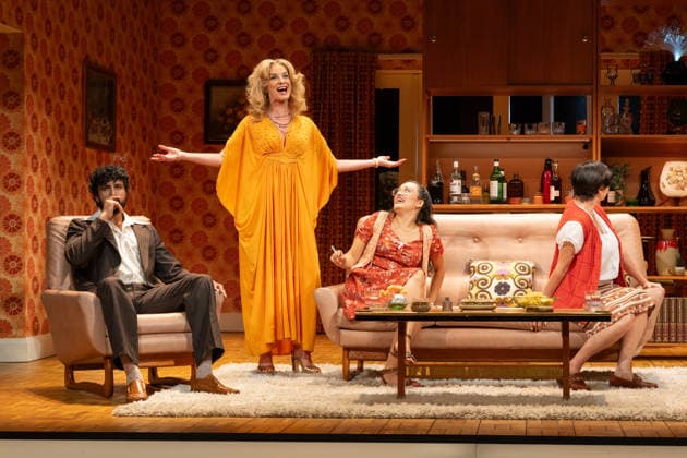 Omar Malik, Lauren Patel, Tamzin Outhwaite and Pandora Colin performs a scene at the production photocall of Abigail s Party, at The Harold Pinter Theatre in London, England. UK. Monday 17th August 2026. Copyright: xJamesxWarrenx ABIGAIL S PARTY - PRODUCTION PHOTOCALL5