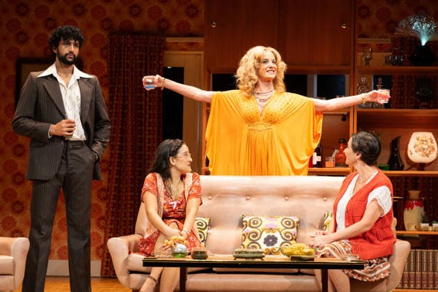 Omar Malik, Lauren Patel, Tamzin Outhwaite and Pandora Colin performs a scene at the production photocall of Abigail s Party, at The Harold Pinter Theatre in London, England. UK. Monday 17th August 2026. Copyright: xJamesxWarrenx ABIGAIL S PARTY - PRODUCTION PHOTOCALL7