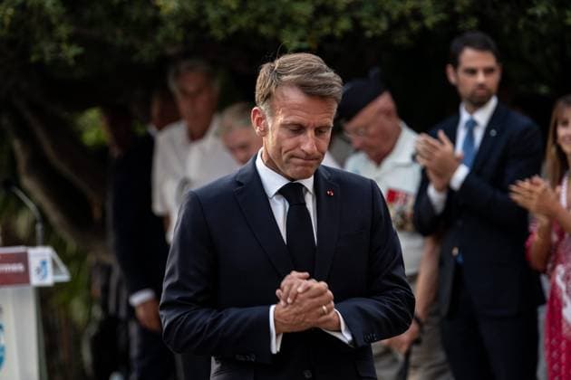 Liberation Ceremony in Bormes-les-Mimosas PHOTOPQR NICE MATIN Camille Dodet Bormes-les-Mimosas Bormes-les-Mimosas August 18, 2026 Photo PQR Camille Dodet Var Matin August 17, 2026 Bormes-les-Mimosas Final Liberation Ceremony in Bormes-les-Mimosas for President of the Republic Emmanuel Macron Photo: PQR, Camille Dodet, Var Matin, August 17, 2026, Bormes-les-Mimosas Final Liberation Ceremony in Bormes-les-Mimosas for President of the Republic Emmanuel Macron French President Emmanuel Macron during a ceremony commemorating the 82nd anniversary of the Allied Operation Dragoon landings in Provence and the liberation of the village of Bormes-les-Mimosas during World War II, in Bormes-les-Mimosas, southeastern France, on August 17, 2026, Bormes-l  Copyright: xPHOTOPQR NICExMATIN MAXPPPxCamillexDodetx 20260817NIM4284 20260817NIM4284