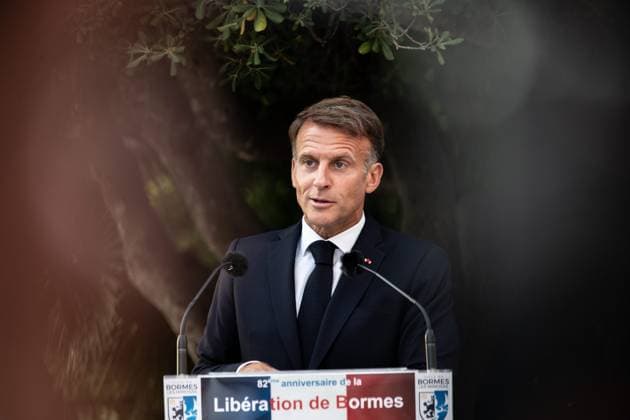 Liberation Ceremony in Bormes-les-Mimosas PHOTOPQR NICE MATIN Camille Dodet Bormes-les-Mimosas Bormes-les-Mimosas August 18, 2026 Photo PQR Camille Dodet Var Matin August 17, 2026 Bormes-les-Mimosas Final Liberation Ceremony in Bormes-les-Mimosas for President of the Republic Emmanuel Macron Photo: PQR, Camille Dodet, Var Matin, August 17, 2026, Bormes-les-Mimosas Final Liberation Ceremony in Bormes-les-Mimosas for President of the Republic Emmanuel Macron French President Emmanuel Macron during a ceremony commemorating the 82nd anniversary of the Allied Operation Dragoon landings in Provence and the liberation of the village of Bormes-les-Mimosas during World War II, in Bormes-les-Mimosas, southeastern France, on August 17, 2026, Bormes-l  Copyright: xPHOTOPQR NICExMATIN MAXPPPxCamillexDodetx 20260817NIM4286 20260817NIM4286
