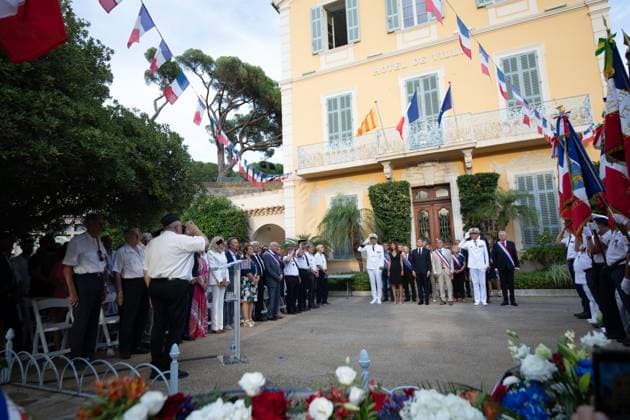 Liberation Ceremony in Bormes-les-Mimosas PHOTOPQR NICE MATIN CAMILLE DODET Bormes-les-Mimosas Bormes-les-Mimosas August 17, 2026 Photo PQR Camille Dodet Var Matin August 17, 2026 Bormes-les Mimosas Last Liberation Ceremony in Bormes-les-Mimosas for President of the Republic Emmanuel Macron Photo: PQR, Camille Dodet, Var Matin August 17, 2026, Bormes-les-Mimosas Last Liberation Ceremony in Bormes-les-Mimosas for the President of the Republic Emmanuel Macron French President Emmanuel Macron during a ceremony commemorating the 82nd anniversary of the Allied Operation Dragoon landings in Provence and the liberation of the village of Bormes-les-Mimosas during World War II, in Bormes-les-Mimosas, southeastern France, on August 17, 2026, Bormes-  Copyright: xPHOTOPQR NICExMATIN MAXPPPxCAMILLExDODETx 20260817NIM4283 20260817NIM4283