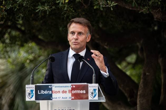 Liberation Ceremony in Bormes-les-Mimosas PHOTOPQR NICE MATIN Camille Dodet Bormes-les-Mimosas Bormes-les-Mimosas August 18, 2026 Photo PQR Camille Dodet Var Matin August 17, 2026 Bormes-les-Mimosas Final Liberation Ceremony in Bormes-les-Mimosas for President of the Republic Emmanuel Macron Photo: PQR, Camille Dodet, Var Matin, August 17, 2026, Bormes-les-Mimosas Final Liberation Ceremony in Bormes-les-Mimosas for President of the Republic Emmanuel Macron French President Emmanuel Macron during a ceremony commemorating the 82nd anniversary of the Allied Operation Dragoon landings in Provence and the liberation of the village of Bormes-les-Mimosas during World War II, in Bormes-les-Mimosas, southeastern France, on August 17, 2026, in Borme  Copyright: xPHOTOPQR NICExMATIN MAXPPPxCamillexDodetx 20260817NIM4296 20260817NIM4296