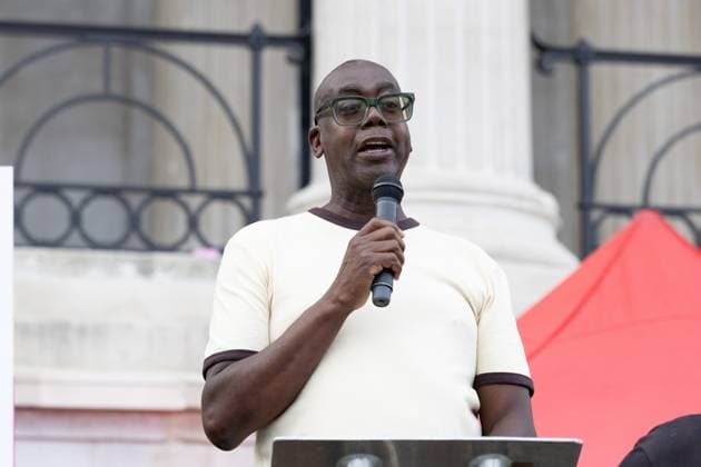 August 17, 2026, London, United Kingdom: Sir Patrick Vernon OBE gives a speech as mourners gather for a vigil for Professor Jason Arday in Trafalgar Square..A vigil was organised by the campaign group Stand Up to Racism, after Professor Jason Arday was found dead at his home. He had resigned from his position as professor of sociology of education at Cambridge, amid accusations of plagiarism, which he denied. London United Kingdom - ZUMAs197 20260817_aaa_s197_119 Copyright: xPhilxLewisx