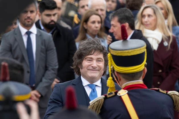 RECORD DATE NOT STATED Argentina: Milei at the ceremony honoring General San Martin. President Javier Milei delivered a speech at the San Martin Monument, located in the Retiro neighborhood of Buenos Aires, to mark the 176th anniversary of the Liberator™s passing Buenos Aires Argentina Copyright: xImagoxImages EstebanxOsoriox _52A0374