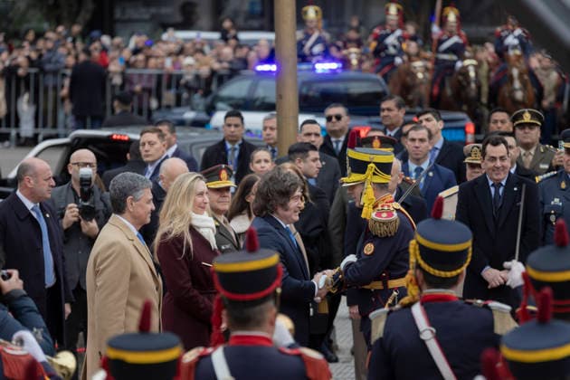 RECORD DATE NOT STATED Argentina: Milei at the ceremony honoring General San Martin. President Javier Milei delivered a speech at the San Martin Monument, located in the Retiro neighborhood of Buenos Aires, to mark the 176th anniversary of the Liberator™s passing Buenos Aires Argentina Copyright: xImagoxImages EstebanxOsoriox _52A8439
