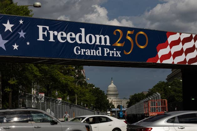 Ahead of Freedom 250 Grand Prix in Washington DC WASHINGTON, D.C., UNITED STATES - AUGUST 17: Preparations are underway across Washington, D.C., ahead of the Freedom 250 Grand Prix on August 17, 2026. Workers are setting up the temporary street circuit and safety infrastructure on and around the National Mall ahead of the IndyCar Series race scheduled for August 23. Mehmet Eser Anadolu Washington D.C. United States. Editorial use only. Please get in touch for any other usage.  Copyright: x2026xAnadoluxMehmetxEserx