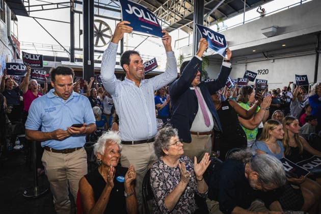 August 17, 2026, Tampa, Florida, USA: Democratic gubernatorial candidate DAVID JOLLY holds a final primary campaign rally at 1920 in Historic Ybor City just one day ahead of the elections in what will decide the Democratic nominee for the governors race. Tampa USA - ZUMAd256 20260817_znp_d256_024 Copyright: xDavexDeckerx