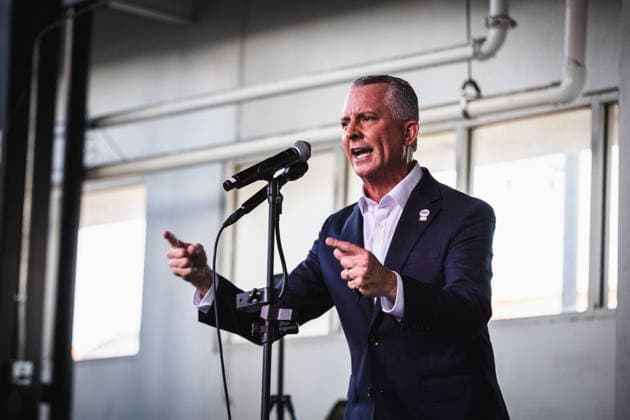 August 17, 2026, Tampa, Florida, USA: Democratic gubernatorial candidate DAVID JOLLY holds a final primary campaign rally at 1920 in Historic Ybor City just one day ahead of the elections in what will decide the Democratic nominee for the governors race. Tampa USA - ZUMAd256 20260817_znp_d256_028 Copyright: xDavexDeckerx