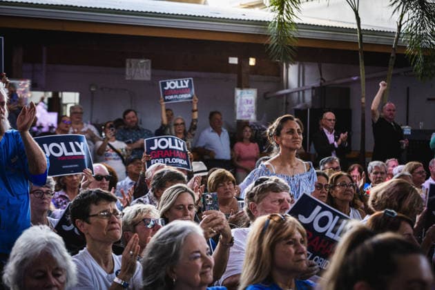 August 17, 2026, Tampa, Florida, USA: Democratic gubernatorial candidate DAVID JOLLY holds a final primary campaign rally at 1920 in Historic Ybor City just one day ahead of the elections in what will decide the Democratic nominee for the governors race. Tampa USA - ZUMAd256 20260817_znp_d256_033 Copyright: xDavexDeckerx