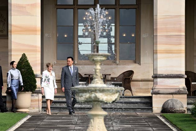 ANUTIN CHARNVIRAKUL AUSTRALIA VISIT, NSW Governor Margaret Beazley escorts Prime Minister of Thailand Anutin Charnvirakul on a tour on NSW Government House, during his visit to Australia, in Sydney, Tuesday, August 18, 2026. ( NO ARCHIVING SYDNEY NEW SOUTH WALES AUSTRALIA  Copyright: xDANxHIMBRECHTSx 20260818148285976692