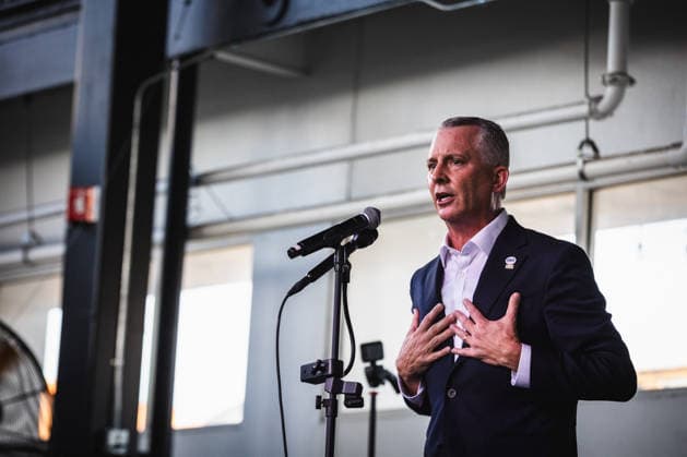 August 17, 2026, Tampa, Florida, USA: Democratic gubernatorial candidate DAVID JOLLY holds a final primary campaign rally at 1920 in Historic Ybor City just one day ahead of the elections in what will decide the Democratic nominee for the governors race. Tampa USA - ZUMAd256 20260817_znp_d256_043 Copyright: xDavexDeckerx
