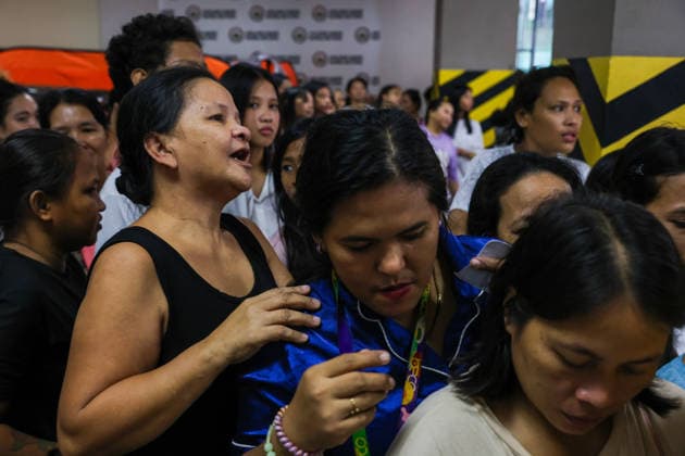 Tens of thousands evacuated in Philippines amid monsoon rains, floods QUEZON CITY, PHILIPPINES - AUGUST 18: People evacuated from flooded areas wait in queue to collect food and supplies at a secondary school-turned emergency shelter, amid lingering threats of flooding caused by heavy monsoon rains, in Quezon City, Metro Manila, Philippines, on August 18, 2026. As the country remains threatened by floods caused by monsoon heavy rains, tens of thousands of people in the capital region of Metro Manila and its surrounding cities and areas have been evacuated, with schools in multiple locations across the Philippines being suspended for safety reasons. Daniel Ceng Anadolu Quezon City Philippines. Editorial use only. Please get in touch for an  Copyright: x2026xAnadoluxDanielxCengx