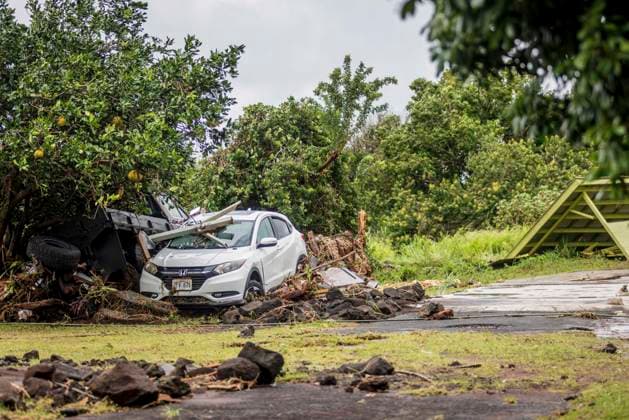 August 17, 2026, Waiohinu, Hawaii, U.S: A car sits buried under debris in Waiohinu, HawaiÃäÂ»i photographed Monday, August 17, 2026. Hurricane Lala hit the island chain on August 16, 2026 causing widespread wind and flood damage to the island. Sections of Highway 11 and other roads were washed out and thousands are without power, some of whom may not get it back for several weeks. Waiohinu U.S - ZUMAd149 20260817_zap_d149_007 Copyright: xJamesxD.xDeCampx