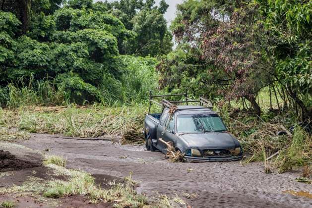 August 17, 2026, Waiohinu, Hawaii, U.S: A truck buried in a mudslide in Waiohinu, HawaiÃäÂ»i photographed Monday, August 17, 2026. Hurricane Lala hit the island chain on August 16, 2026 causing widespread wind and flood damage to the island. Sections of Highway 11 and other roads were washed out and thousands are without power, some of whom may not get it back for several weeks. Waiohinu U.S - ZUMAd149 20260817_zap_d149_008 Copyright: xJamesxD.xDeCampx
