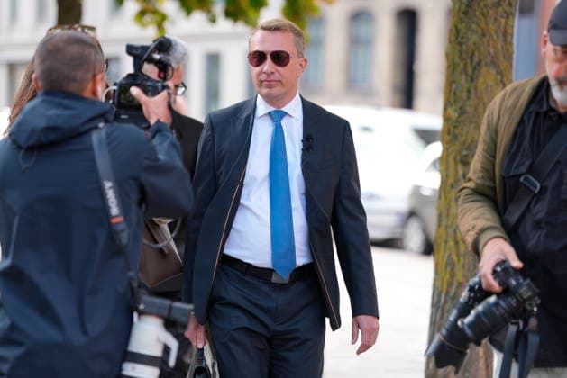 Denmark political leaders in civil case Chariman of The Danish People s Party Morten Messerschmidt arrives at the court in Frederiksberg, Denmark, Tuesday August 18, 2026. The civil case concerns chariman of The Danish People s Party Morten Messerschmidt suing political leader of The Social Liberal Party Martin Lidegaard after a statements from Lidegaard that The Danish People s Party policy is about skin color. , Frederiksberg Denmark *** Danish political leaders in civil case: Morten Messerschmidt, chairman of the Danish People’s Party, arrives at the courthouse in Frederiksberg, Denmark, on Tuesday, August 18, 2026. The civil case involves Morten Messerschmidt, chairman of the Danish People’s Party, suing Martin Lidegaard, political le  Copyright: LiselottexSabroex spdk20260818-090152-L